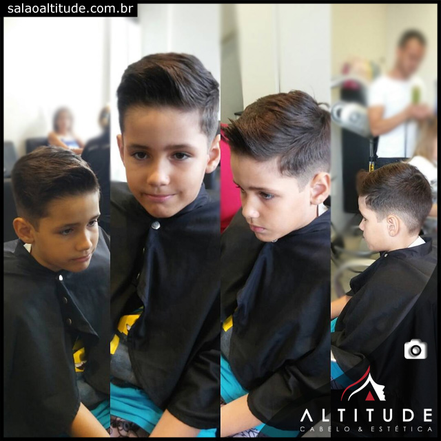 Corte de cabelo infantil masculino com desenho • Salão Altitude